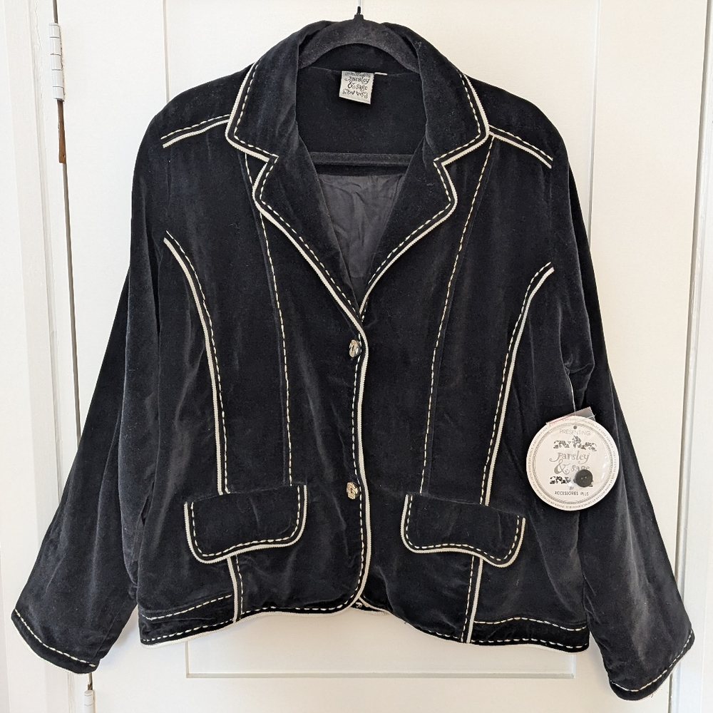Parsley & Sage NWT Velvet Women's Blazer Size Large